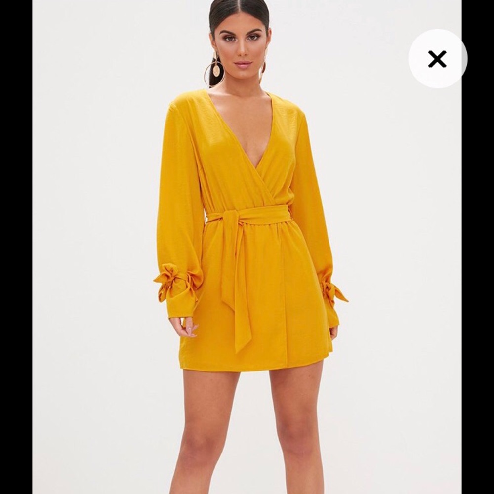 Gorgeous mustard satin dress